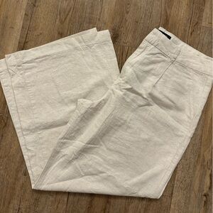 Elegant Cream Wide Leg Linen Pants